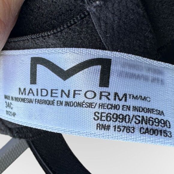 NWOT Maidenform Self-Expressions stay put strapless/strapped bra size 34C Black - Picture 4 of 6